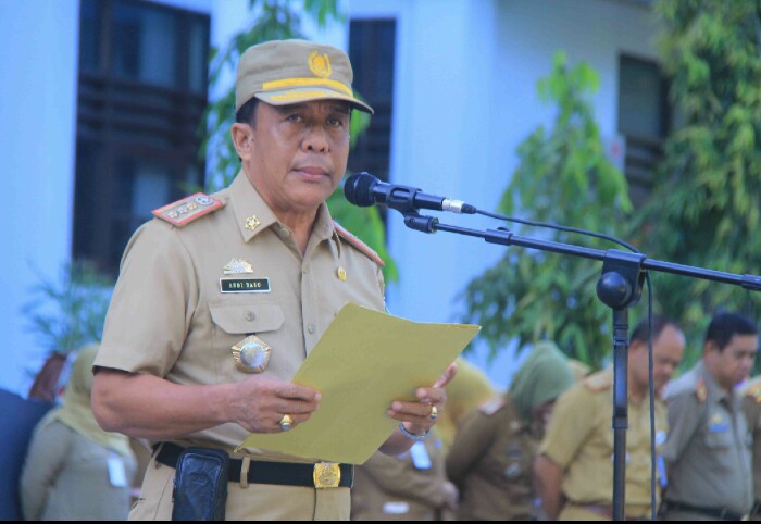 Upacara Pencanangan Satgas Kontra Terorisme, Radikalisme dan Pengedaran Narkoba, Asisten Administrasi Bacakan Sambutan Gubernur Sulsel