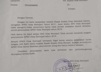 Aneh, Penyusunan APBD Desa Bontojati Tidak Melibatkan BPD